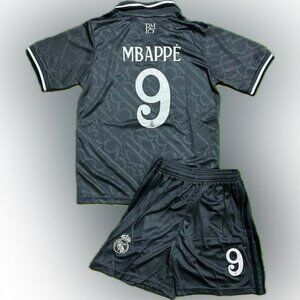 Kids Soccer jersey Kylian Mbappe Real Madrid charcoal away